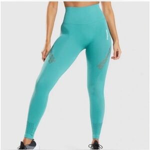 EUC GymShark Vital Seamless 2.0 Leggings in Jewel Teal | Medium